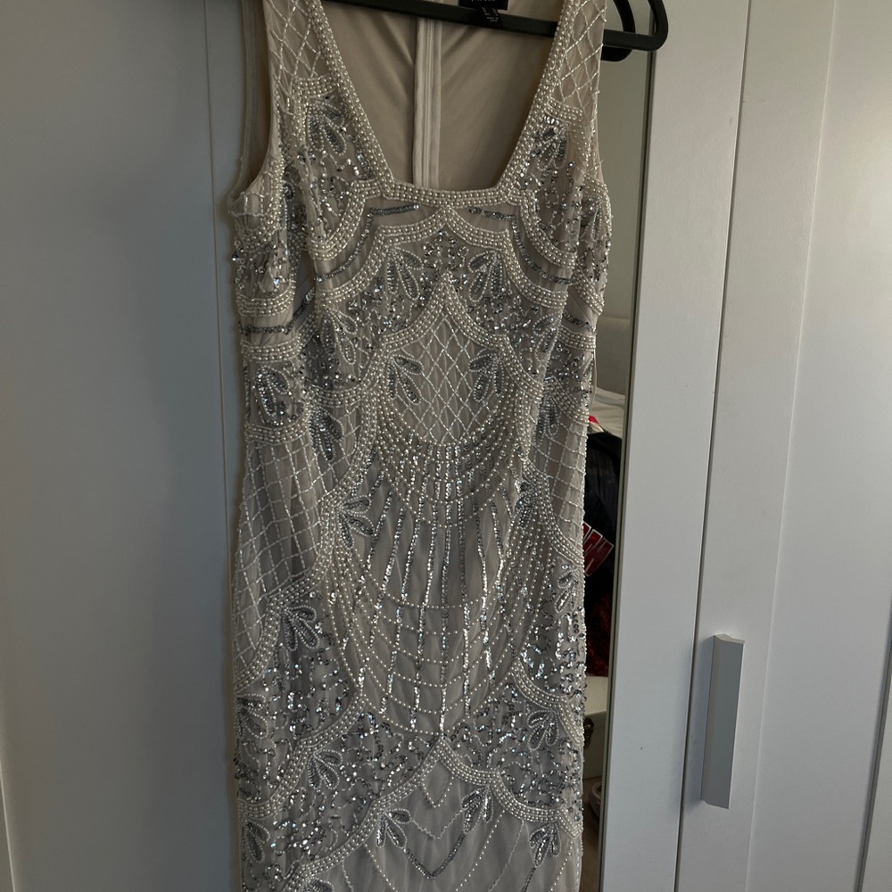 Classy Silver Beaded Dress